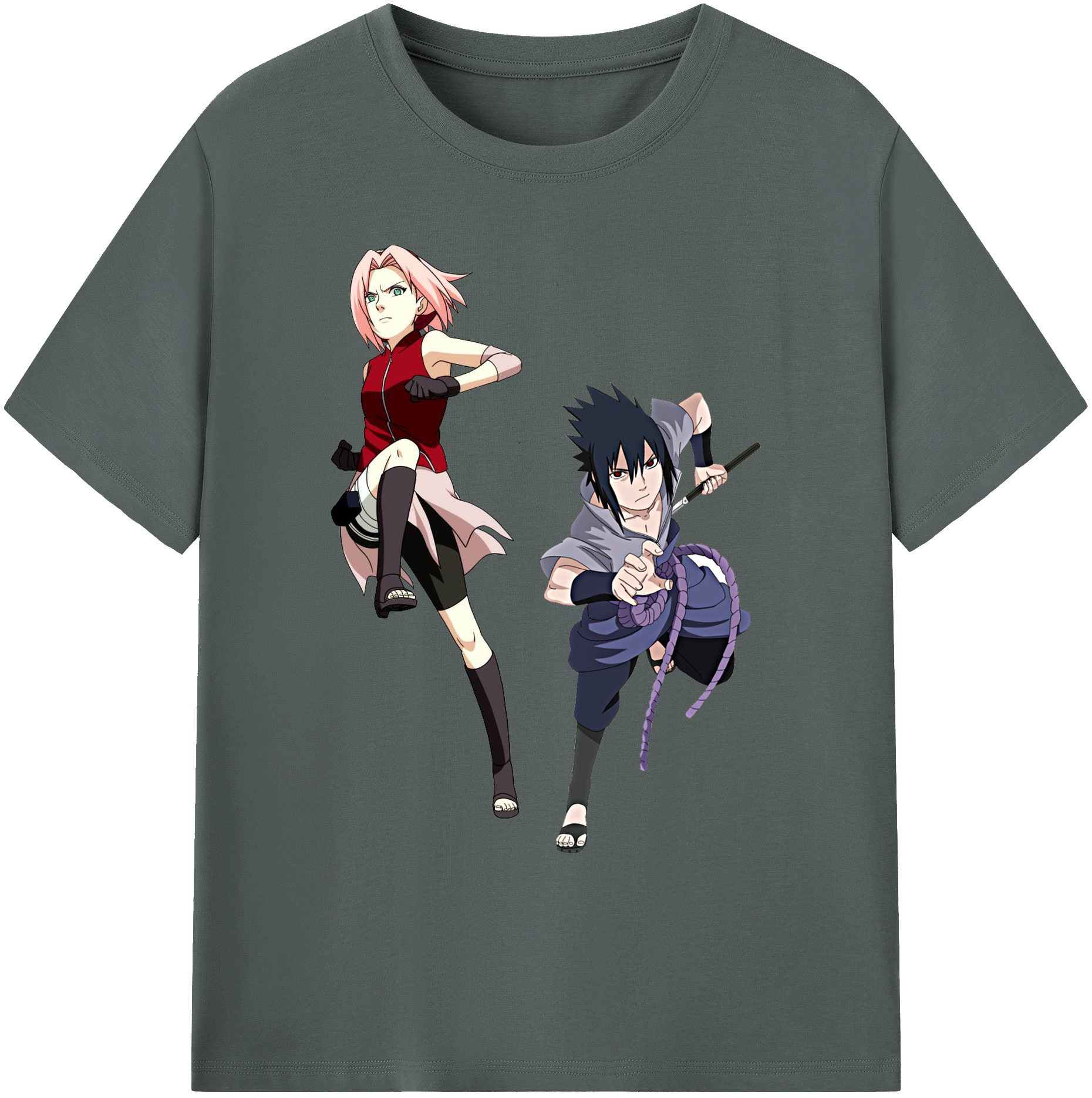 （画像用） NARUTO -ナルト- 春野サクラ Haruno Sakura 綿100％ メンズ半袖Tシャツ｜肌触りやわらか＆通気性